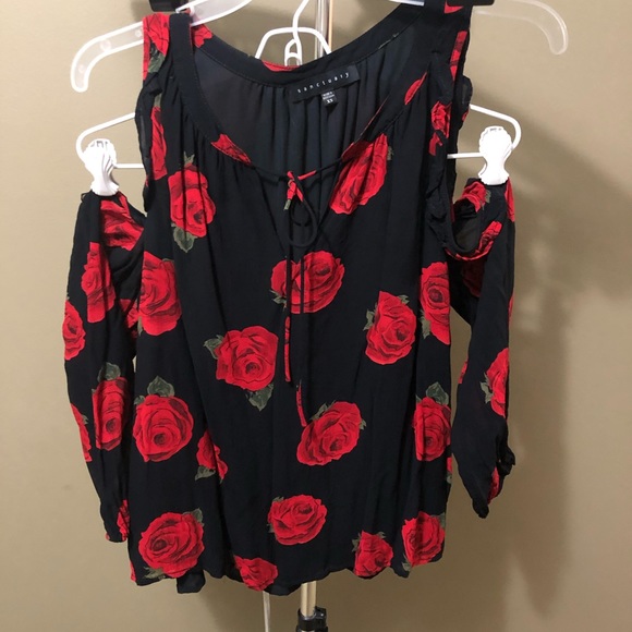 Valentine’s Day Rose Sanctuary Cold Shoulder Top - Picture 3 of 4